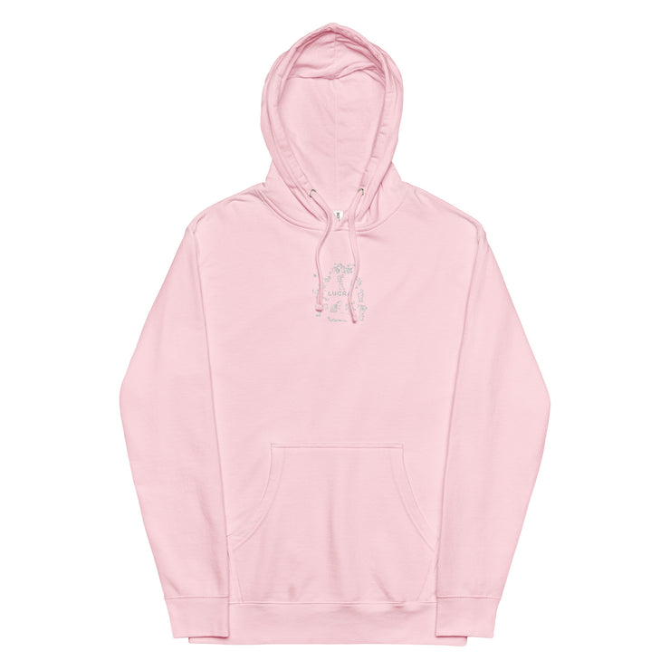 lucratoons bright lights embroidered hoodie