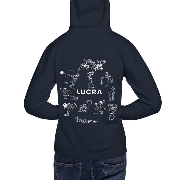 Lucratoons hoodie (white logo)